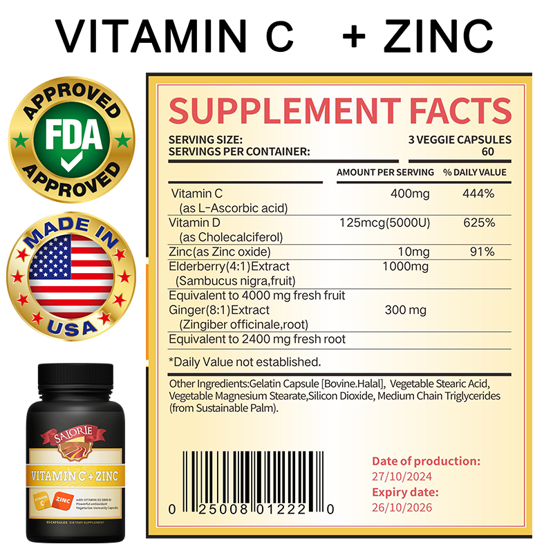 Vitamin C + Kẽm Hỗ trợ hệ miễn dịch Tăng cường khả năng chống bệnh và giảm mệt mỏi 60 viên nang mềm