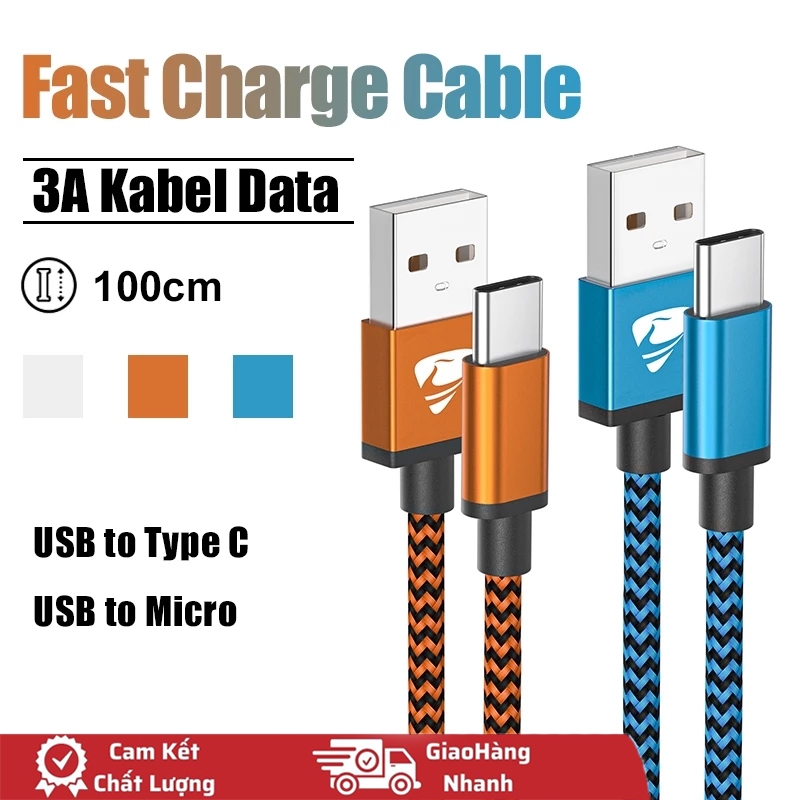 Cáp sạc nhanh 3A 20w Type-C USB-C nylon bện thích hợp cho Redmi Xiaomi 13 12 Pro Samsung galaxy s22 one plus