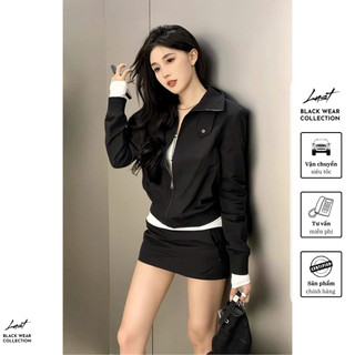 Set áo khoác kaki và chân váy ngắn phong cách LUST chất liệu dày dặn TT247