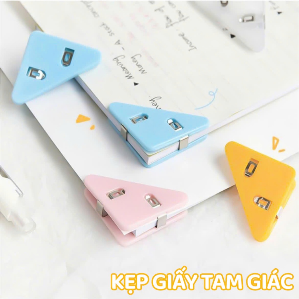Kẹp Giấy, Kẹp Đánh Dấu Trang Sách, Kẹp Hồ Sơ Tài Liệu Tam Giác Bằng Nhựa Nhiều Màu