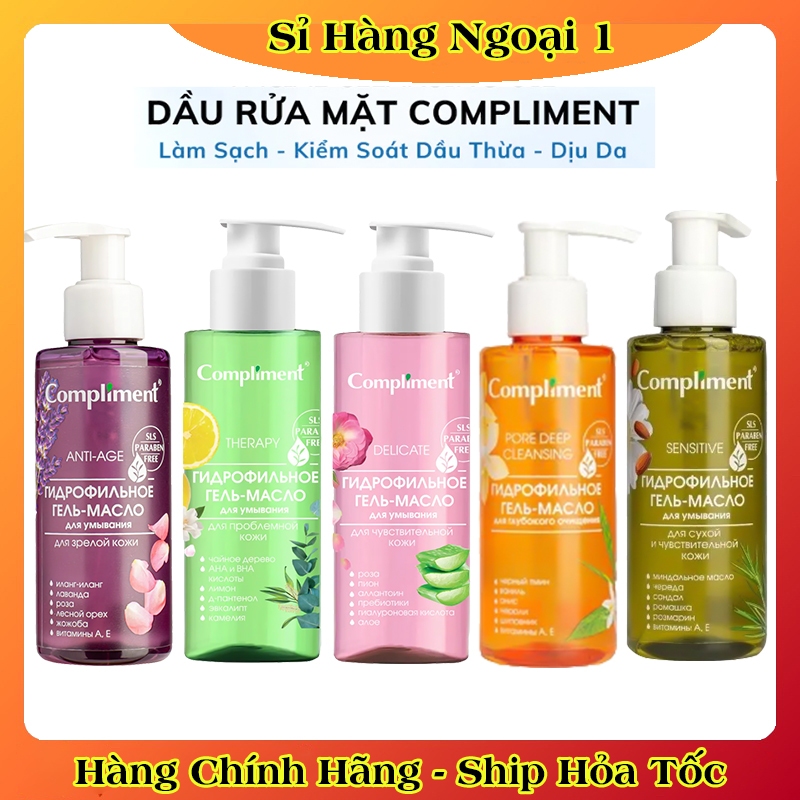 Dầu rửa mặt Compliment No Problem không làm khô da giảm mụn cho da dầu nhạy cảm 150ml
