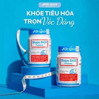 Men vi sinh hỗ trợ tiêu hóa và kiểm soát cân nặng 60 viên Life Space Shape B420 Probiotic