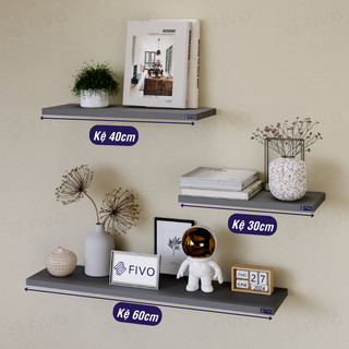 Kệ Sơn Nail Gỗ Treo Tường FB41 FIVO, Decor Sơn Móng Tay, Trưng Bày Sản Phẩm Spa, Tặng Kèm Đầy Đủ Phụ Kiện Lắp Ráp