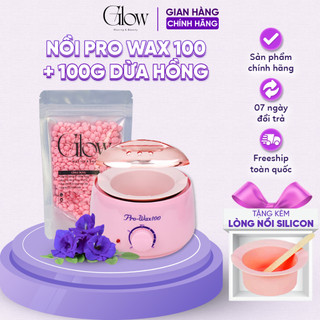 Combo Nồi Prowax 100 Thế Hệ Mới Có Lòng Silicon GLOWWAXING + 100Gr Sáp Cao Cấp Siêu Bám Lông-0707