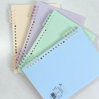 Vở còng nhựa 2 đầu BONZAI bìa trơn pastel size A5 B5 giấy Fort Nhật Bản 100GSM/120 Trang