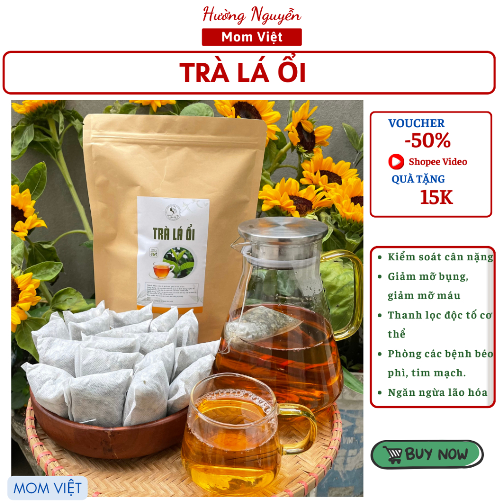 Trà lá ổi hỗ trợ giảm cân, trà búp ổi, đọt ổi non kiểm soát cân nặng, ổn định đường huyết
