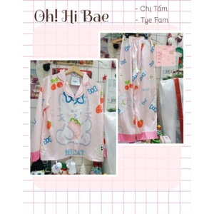 Bộ pijama lụa dài tay (sẵn)