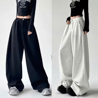 QUẦN NỈ NỮ ỐNG RỘNG VẢI NỈ ÉP Mịn có phiên bản nấm Loại 1 Dày Dặn Form Dài Rộng Thể Thao Cá Tính MA076