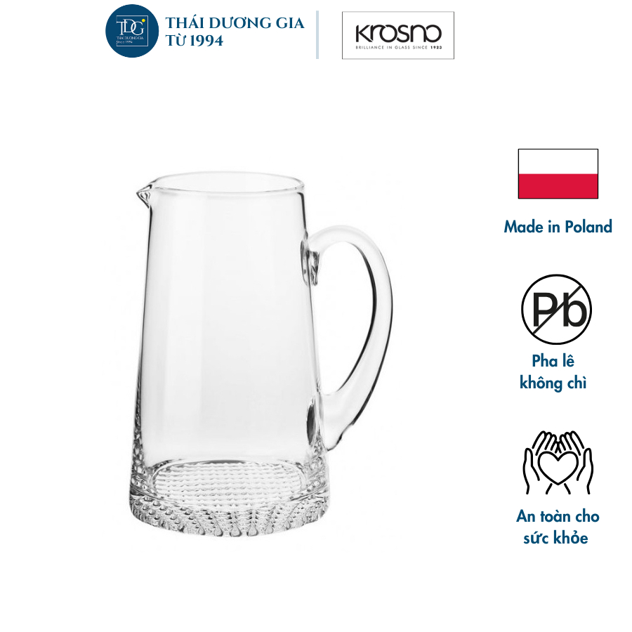 Bộ cốc bình FJORD 1 bình 1000ml + 6 cốc 300ml Ba Lan Krosno-809496