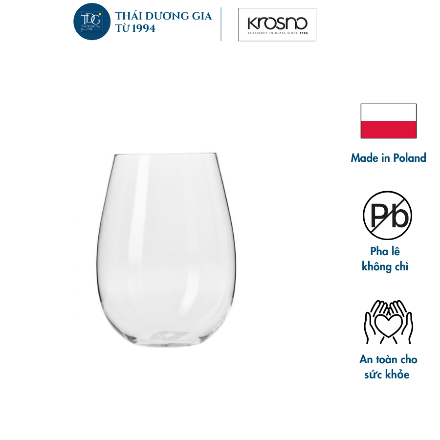 Bộ 6 cốc, ly bầu cao 500ml HARMONY Ba Lan Krosno-795218