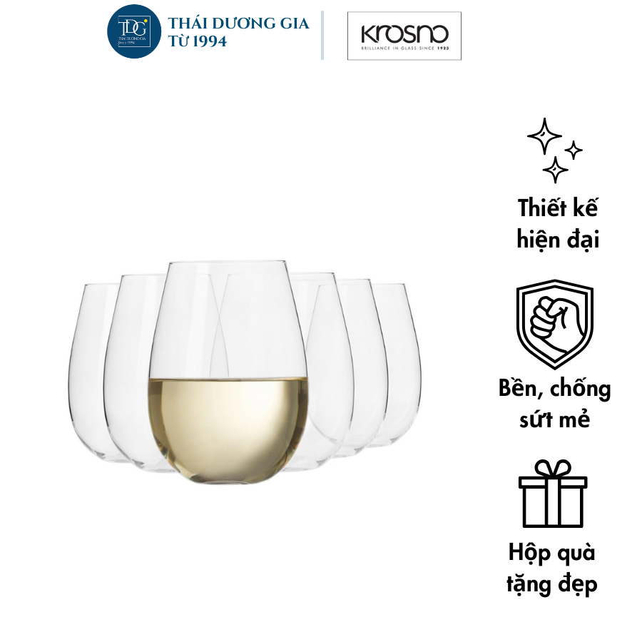 Bộ 6 cốc, ly bầu cao 500ml HARMONY Ba Lan Krosno-795218