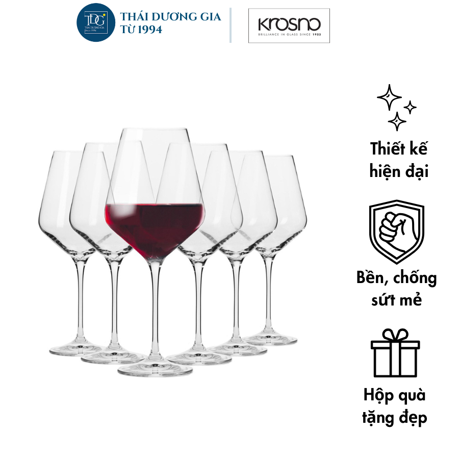 Bộ 6 ly vang đỏ pha lê Avant-Garde 490ml Ba Lan Krosno-790992 | Thái Dương Gia