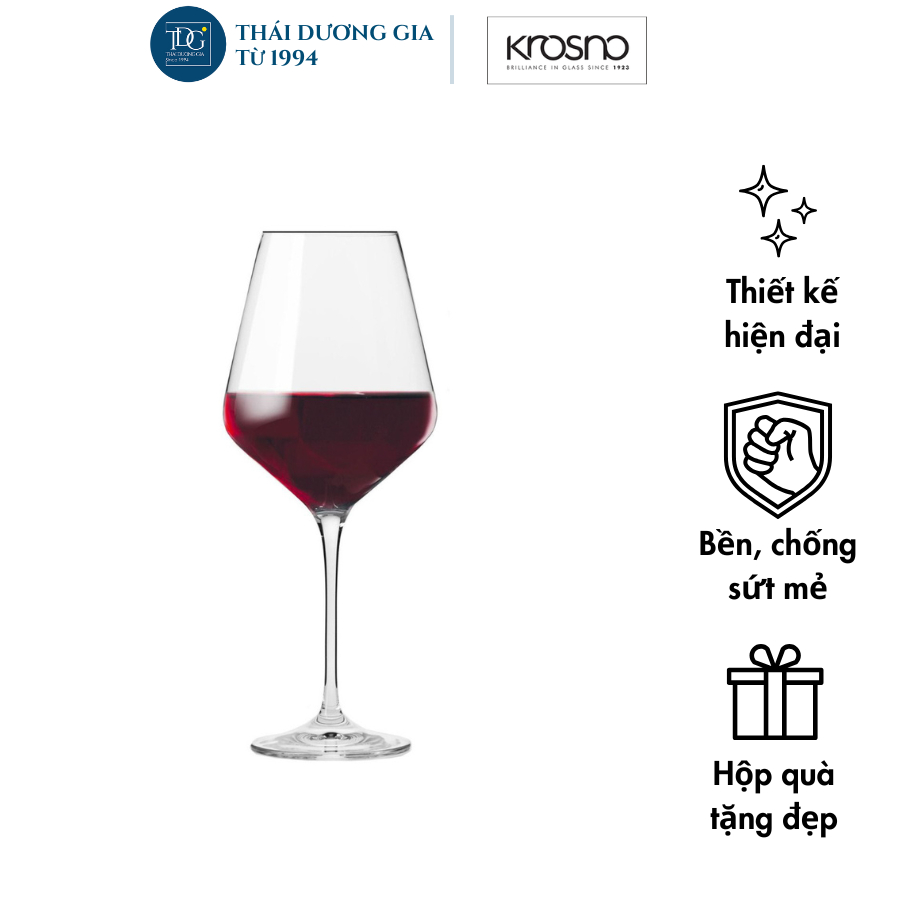 Bộ 6 ly vang đỏ pha lê Avant-Garde 490ml Ba Lan Krosno-790992 | Thái Dương Gia