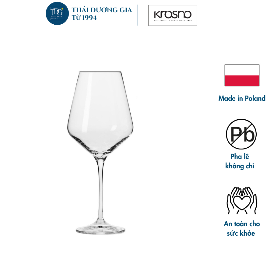 Bộ 6 ly vang đỏ pha lê Avant-Garde 490ml Ba Lan Krosno-790992 | Thái Dương Gia