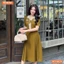 Đầm thiết kế BEMINE cổ V phối sọc dáng dài phù hợp đi làm, đi chơi-MT9829