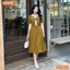 Đầm thiết kế BEMINE cổ V phối sọc dáng dài phù hợp đi làm, đi chơi-MT9829