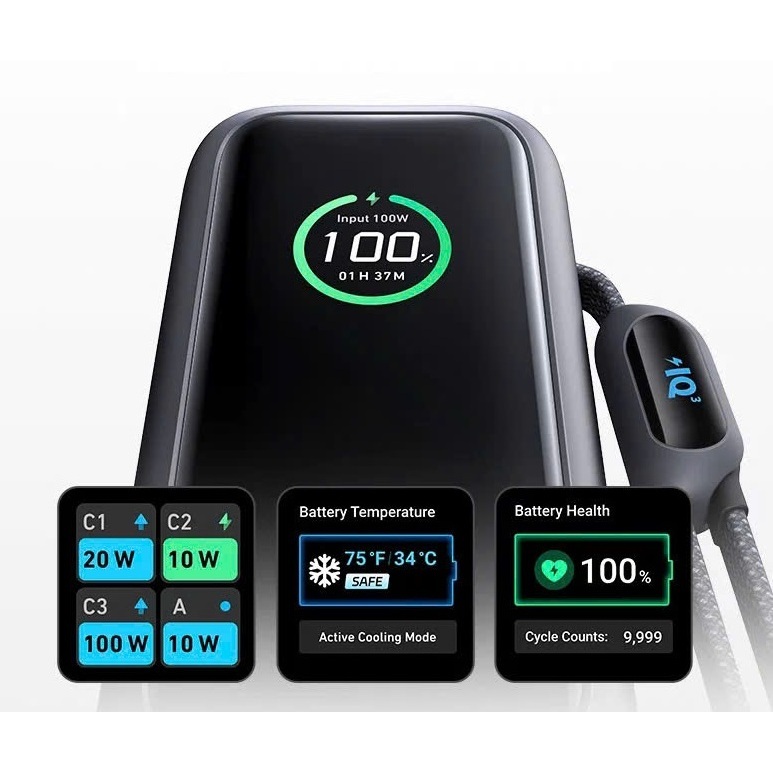 Pin dự phòng Anker Zolo Power Bank 25K A1695 công suất 165W có cáp USB-C tích hợp và có thể thu gọn | BigBuy360 - bigbuy360.vn