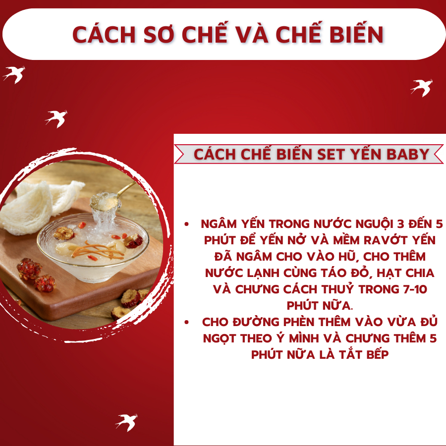 Set Yến Baby Dùng Thử Cho Bé Kèm Táo , Đường , Long Nhãn - Yến Sào Phạm Gia