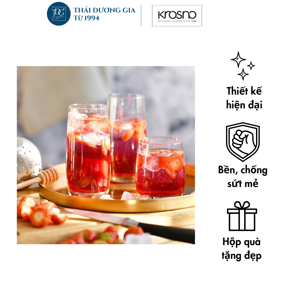 Bộ 6 ly rượu mạnh 250ml BLENDED thủy tinh cao cấp – Krosno Ba Lan 789354 | Thái Dương Gia