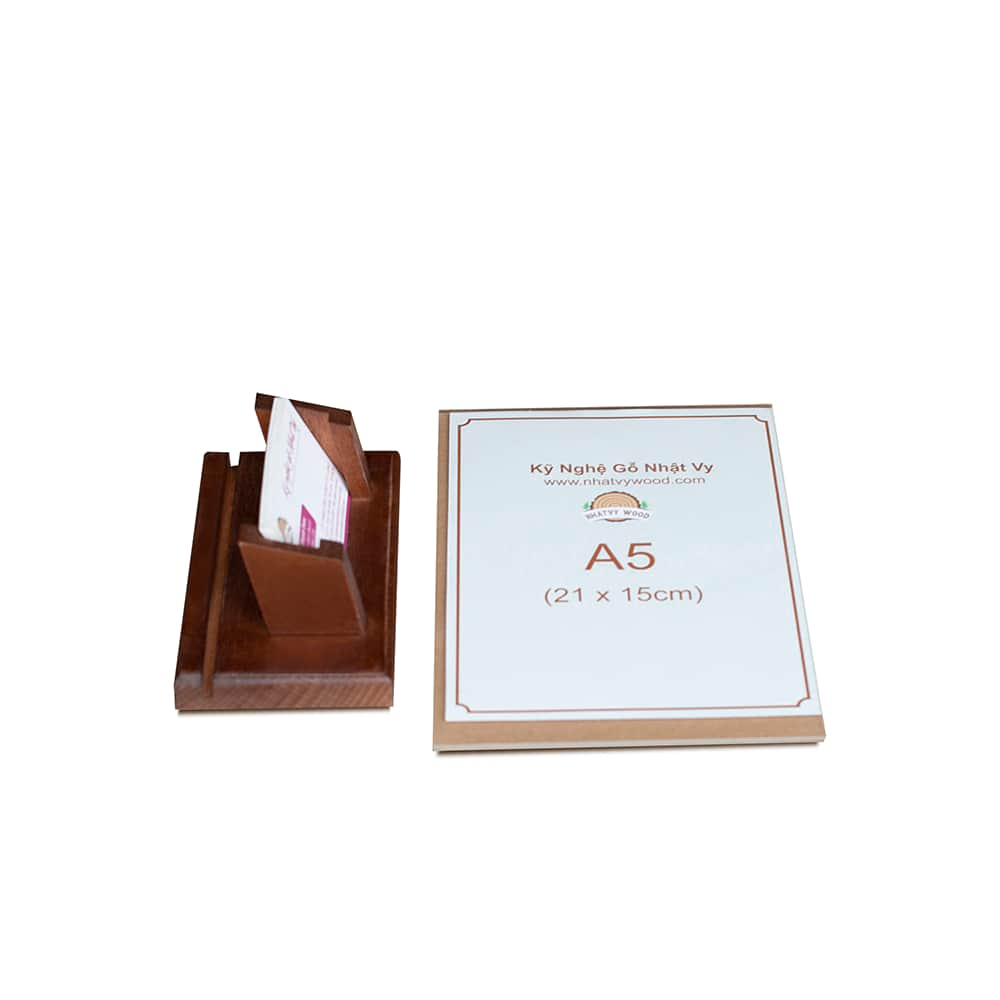 Menu Mica Để Bàn, Standee Mica Đế Gỗ Có Name Card A5, A4 NHATVYWOOD