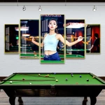 Tranh Bida treo tường tráng gương cao cấp SIZE LỚN decor phòng bi-a chuyên nghiệp - tranh treo quán bida club bộ 5 bức — ảnh 6