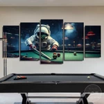 Tranh Bida treo tường tráng gương cao cấp SIZE LỚN decor phòng bi-a chuyên nghiệp - tranh treo quán bida club bộ 5 bức — ảnh 7