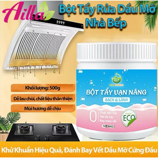 Bột Đa Năng Ailla Chính Hãng Vệ Sinh Vết Ố Vàng, Mốc, Vết Bẩn, Dầu Mỡ, Cặn Canxi Trên Các Bề Mặt Tặng Cọ Xoong