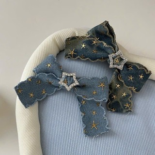 Kẹp Tóc Nơ Tiểu Thư Ribbon Jean Cá Tính Phong Cách Hàn Quốc - Kẹp mỏ vịt