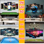 Tranh Bida treo tường tráng gương cao cấp SIZE LỚN decor phòng bi-a chuyên nghiệp - tranh treo quán bida club bộ 5 bức — ảnh 2