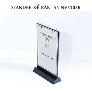 Standee để bàn bằng gỗ Sồi, Khung menu gỗ treo có khoen lật để quảng cáo NHATVYWOOD A5- NV5105B