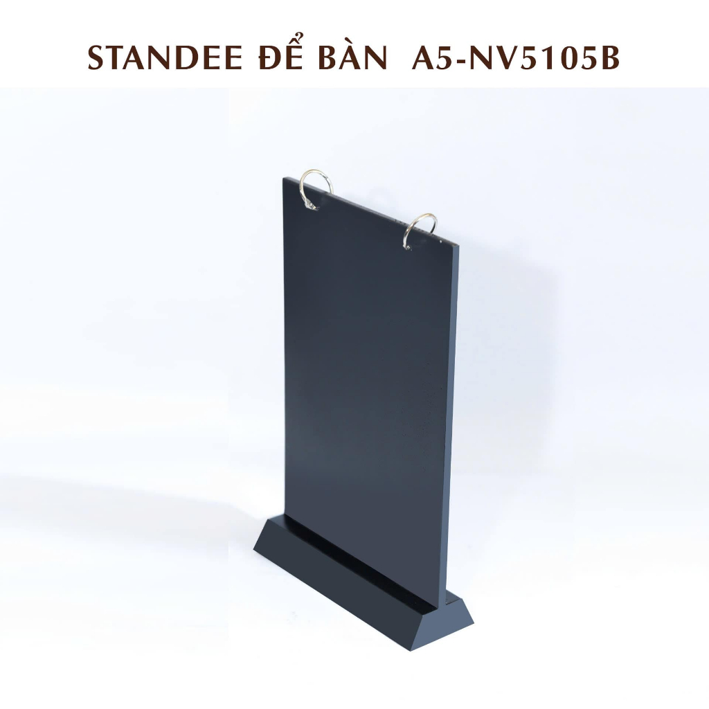Standee để bàn bằng gỗ Sồi, Khung menu gỗ treo có khoen lật để quảng cáo NHATVYWOOD A5- NV5105B