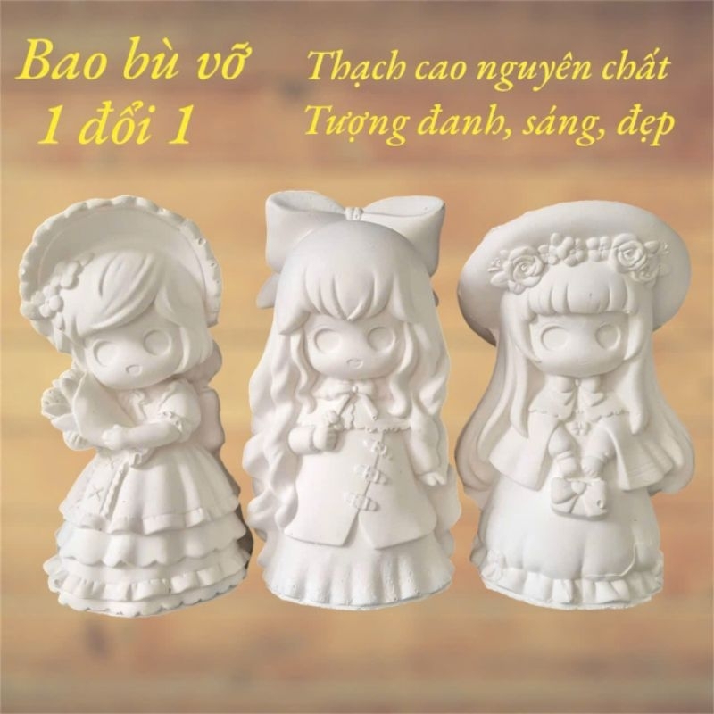 [Được chọn mẫu] Bộ tượng tô màu CÁC NÀNG CÔNG CHÚA bằng thạch cao 3D kích thước 17-25 cm cho bạn thoải thức sáng tạo