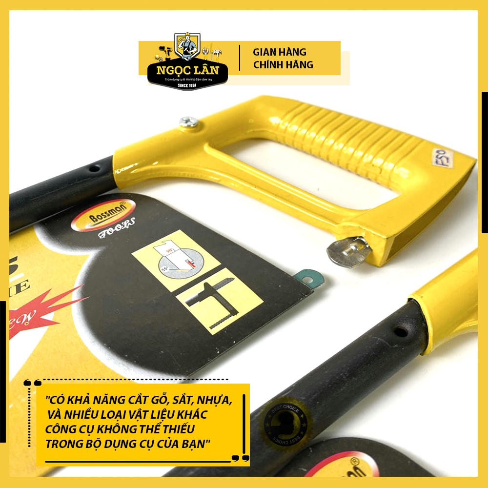 [Freeship] Khung cưa sắt, cưa ống nước 12 inch cao cấp Bossman kèm 1 lưỡi cưa sắt