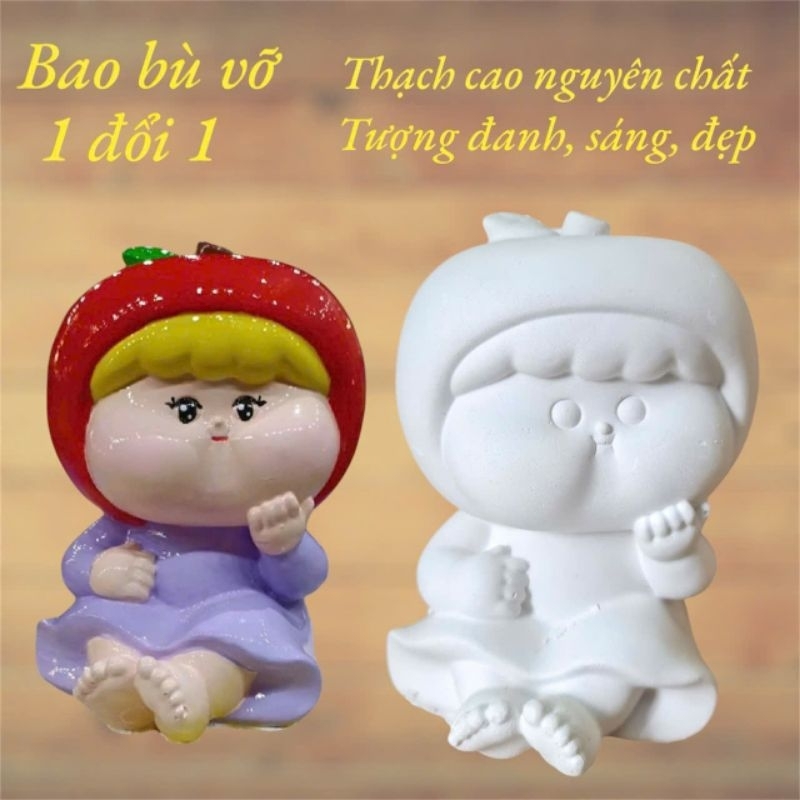 [Được chọn mẫu] Bộ tượng tô màu BÉ HOA QUẢ bằng thạch cao 3D kích thước 17-25 cm cho bạn thoải thức sáng tạo
