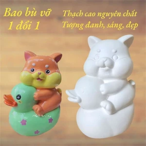 Bộ tượng tô màu VỊT CÕNG GẤU bằng thạch cao 3D kích thước 17-25 cm cho bạn thoải thức sáng tạo