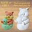Bộ tượng tô màu VỊT CÕNG GẤU bằng thạch cao 3D kích thước 17-25 cm cho bạn thoải thức sáng tạo