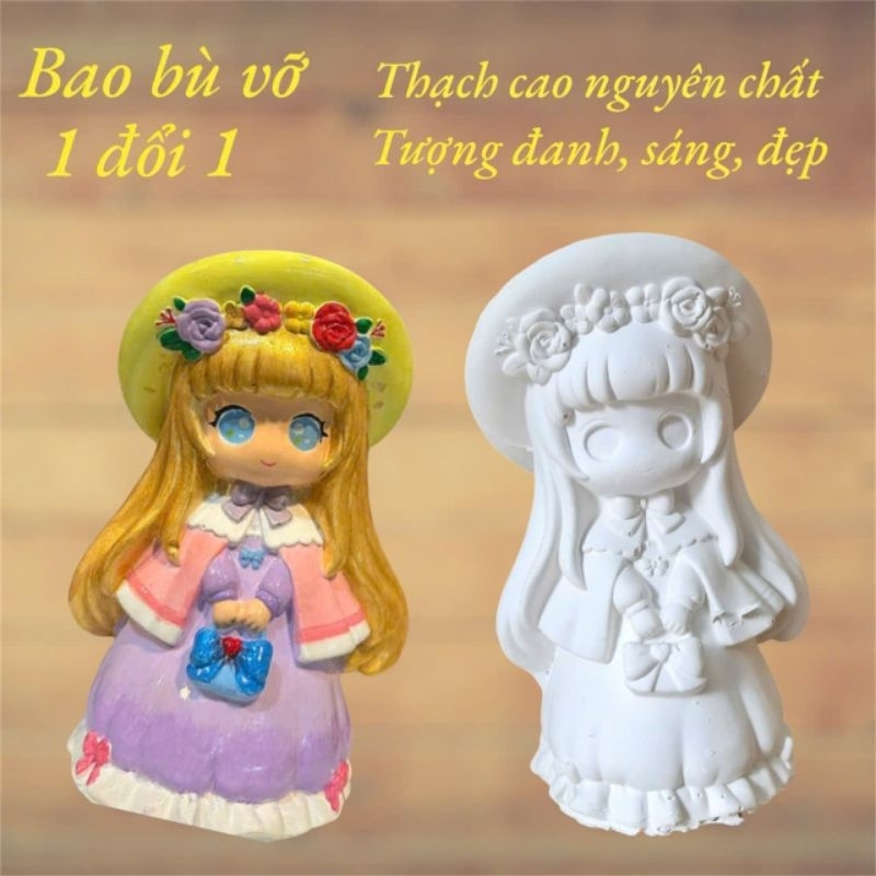 [Được chọn mẫu] Bộ tượng tô màu CÁC NÀNG CÔNG CHÚA bằng thạch cao 3D kích thước 17-25 cm cho bạn thoải thức sáng tạo
