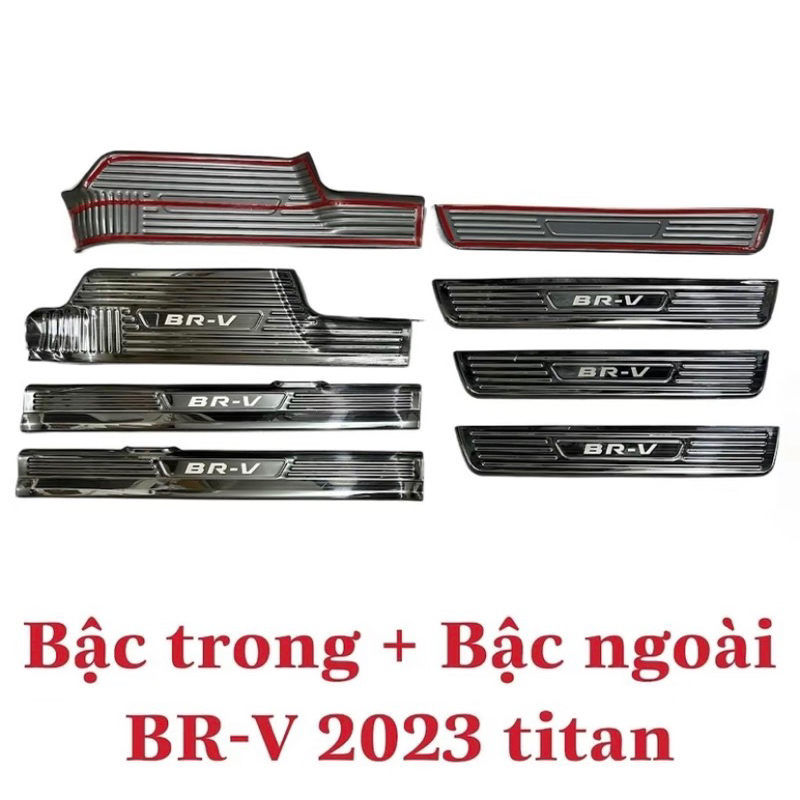 Ốp bậc cửa, Chống trầy cốp xe Honda BRV 2023-2025 (Hàng Cao Cấp)