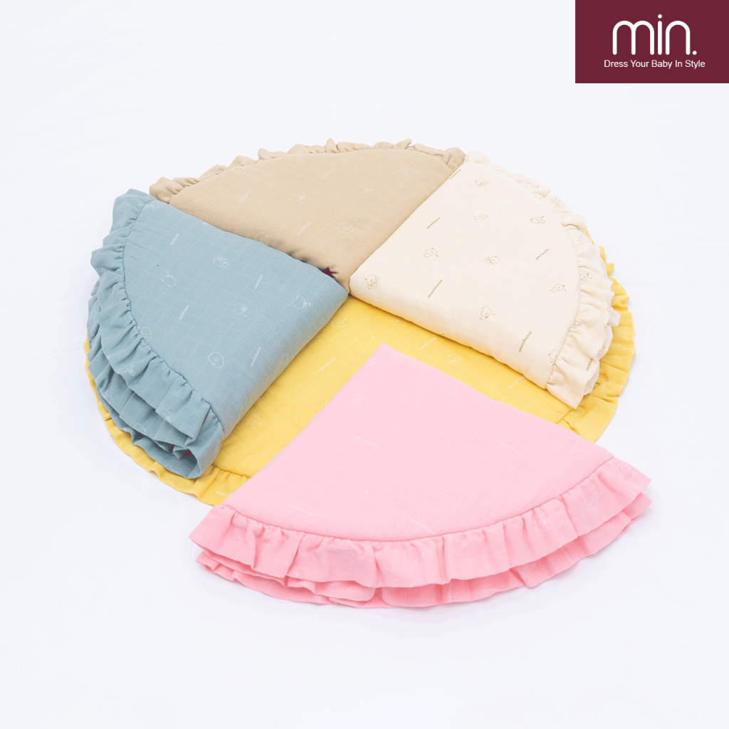 Nệm Nằm Ngủ Hoa Tròn Cho Bé Anminaza Vải Sợi Tre Lành TÍnh,Bông Microfiber Mềm Mại (80x80cm) - Hàng Chính Hãng APK0027