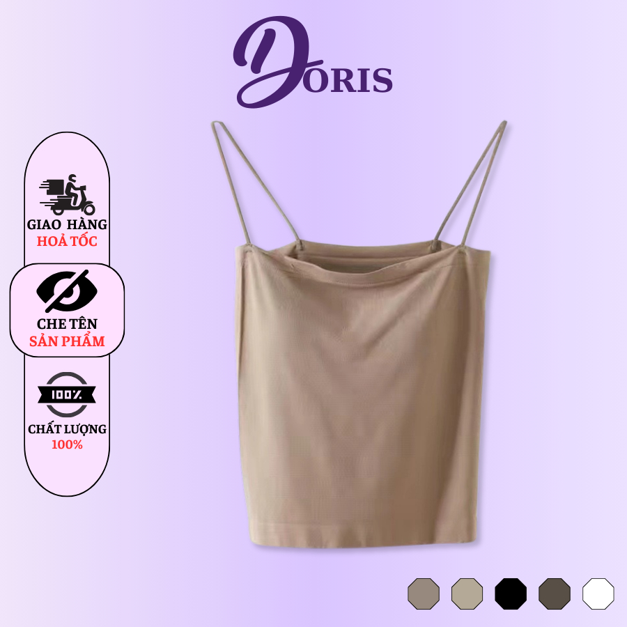 Áo Bra 2 Dây Có Đệm Mút Chất Cotton Co Dãn Thấm Hút Thoáng Mát Cho Nữ DORIS 1806