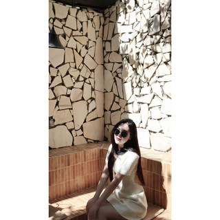 Váy tweed cộc tay hoa trà - Cilly Dress - Anne Studio