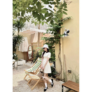 Váy tweed cộc tay hoa trà - Cilly Dress - Anne Studio