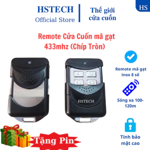 Remote điều khiển cửa cuốn HSTech mã gạt YH xịn chíp tròn tần số 433Mhz sóng xa 100-120m