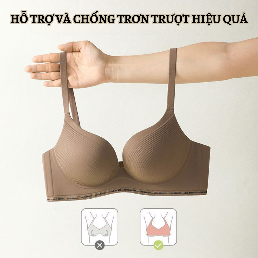 Áo Ngực Đúc Su Non Cúp Ngang Quả Tròn Có Đệm Nâng Ngực DORIS 3413