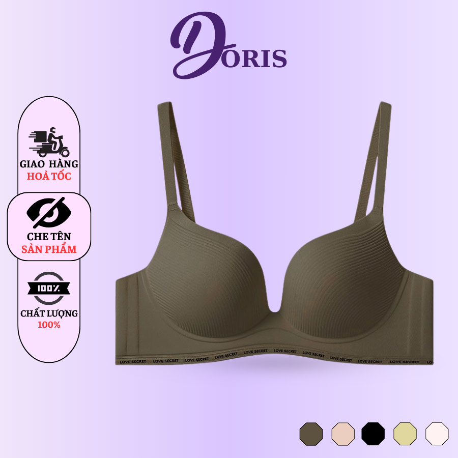 Áo Ngực Đúc Su Non Cúp Ngang Quả Tròn Có Đệm Nâng Ngực DORIS 3413