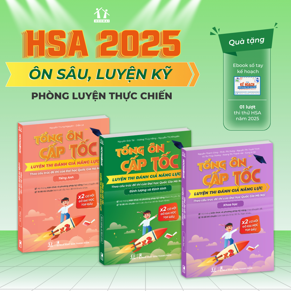 Ảnh Lớp 12 - Tổng hợp bộ sách ôn thi THPT, ĐGNL, ĐGTD - Bí kíp chinh phục Đại học top - Hocmai 2