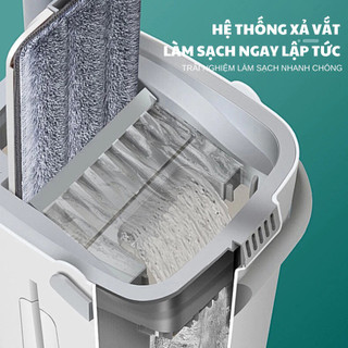 Cây Lau Nhà Tự Vắt Sạch Khuẩn, Chổi Lau Sàn 360 Độ Bảo Vệ Sức Khỏe Gia Đình Có Van Xả Nước