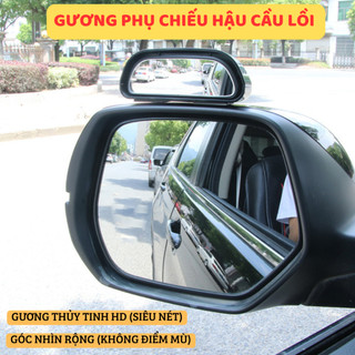Gương cầu lồi ô tô HD rõ nét lắp trên gương chiếu hậu. Gương phụ chiếu hậu chống điểm mù cao cấp