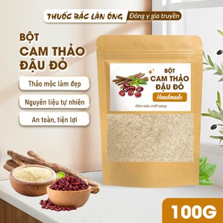 Bột cam thảo đậu đỏ 100g dưỡng trắng, tẩy da chết nhẹ, mờ thâm, dưỡng da trắng hồng