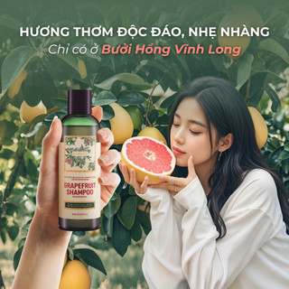 Dầu Gội Bưởi Hồng ABERA 180ml - Làm Sạch Tóc, Da Đầu, Không Sulfate, Cung Cấp Dưỡng Chất, Bảo Vệ Tóc